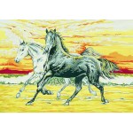 Канва с рисунком Collection D'art  "Две лошади" 30*40