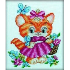 Набор для вышивания РТО "Котёнок и бабочки"
